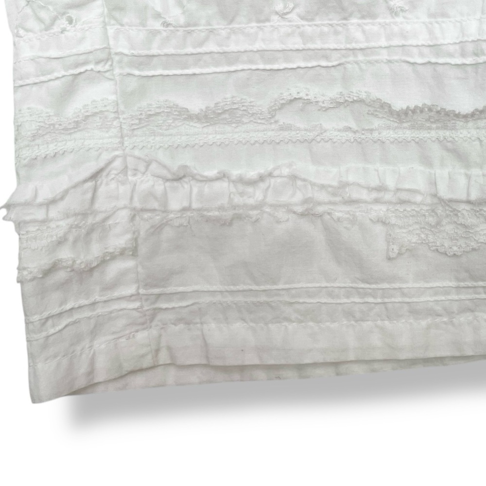 PJ Salvage Eyelet Cropped Pajama Pants Women’s Large White Cotton Lace Trim - Picture 3 of 11